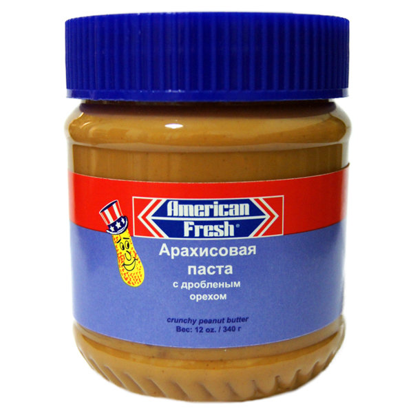 Паста арахисовая с дробленым орехом American Fresh, 340 гр