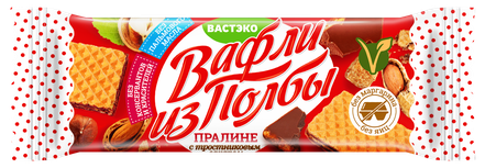 Вафли из полбы с тростниковым сахаром "Пралине" ВАСТЭКО, 15 гр