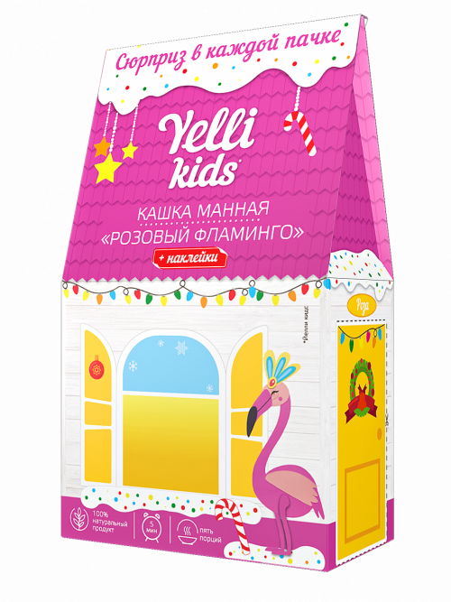 Кашка манная "Розовый фламинго" Yelli kids, 100 гр